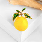 Брошь "Лимон", цвет жёлто-зелёный в золоте - фото 2579241