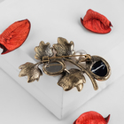 Брошь «Веточка» осени, цвет красно-чёрный в чернёном золоте - Фото 2