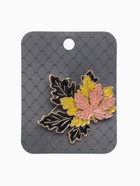 Брошь «Листья» три кленовых, цветная в золоте - Фото 4