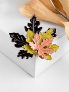 Брошь «Листья» три кленовых, цветная в золоте - Фото 7