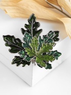 Брошь «Листья» три кленовых, цвет зелёный в серебре - Фото 6