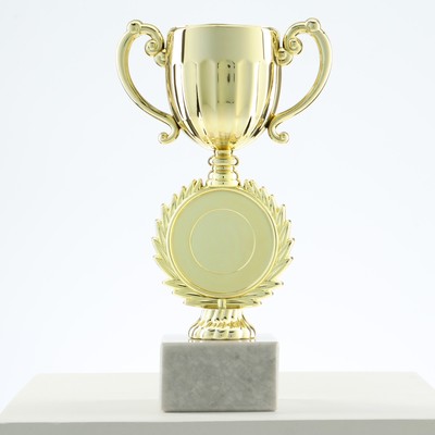 Кубок под нанесение, наградная фигура, золото, подставка камень, 17×9.5×5 см