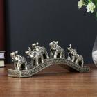 Сувенир полистоун "Семь слонов на мосту" ветвь 8,5х4х26 см - фото 25585340