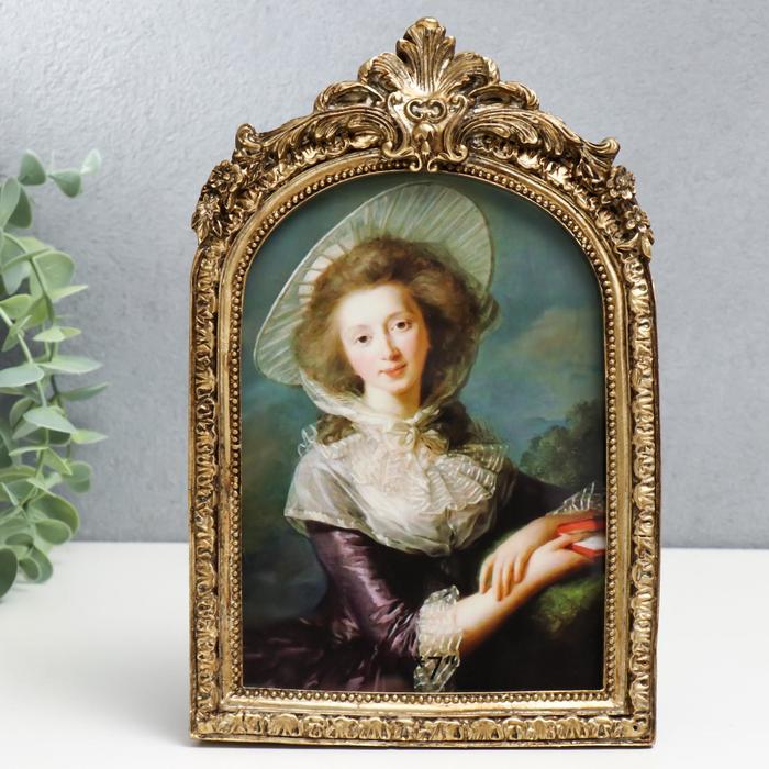 Фоторамка для фото 10×15 см «Арка», полистоун под состаренное золото, 23×14.5×2 см - Фото 1