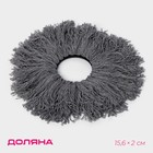 Насадка для швабры с отжимом - центрифугой Доляна, хлопок, 15.6×2 см, серая - Фото 1