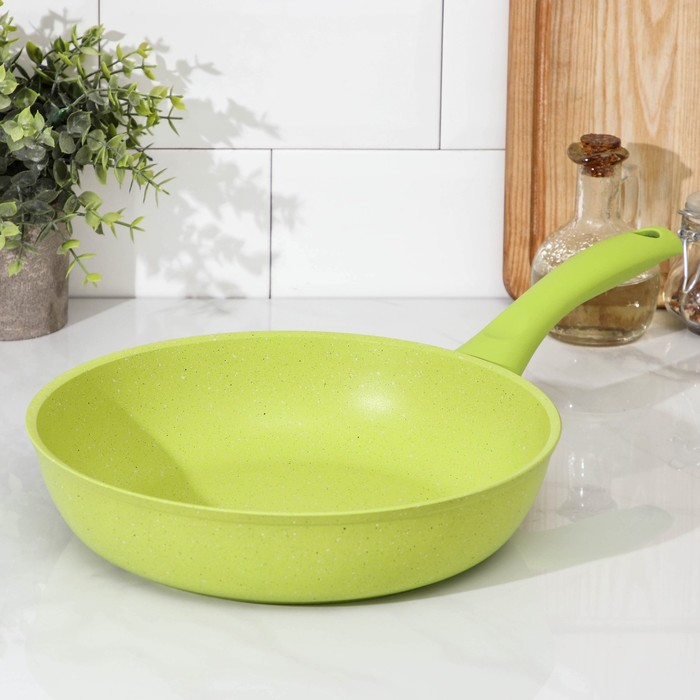 Сковорода Trendy style, d=26 см, пластиковая ручка, антипригарное покрытие, цвет зелёный - Фото 1