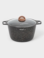 Кастрюля KUKMARA Granit ultra, 8 л, d=30 см, со стеклянной крышкой, антипригарное покрытие, литой алюминий, коричневая - Фото 1