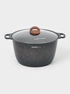 Кастрюля KUKMARA Granit ultra, 10 л, d=32.5 см, со стеклянной крышкой, антипригарное покрытие, литой алюминий, коричневая - Фото 1