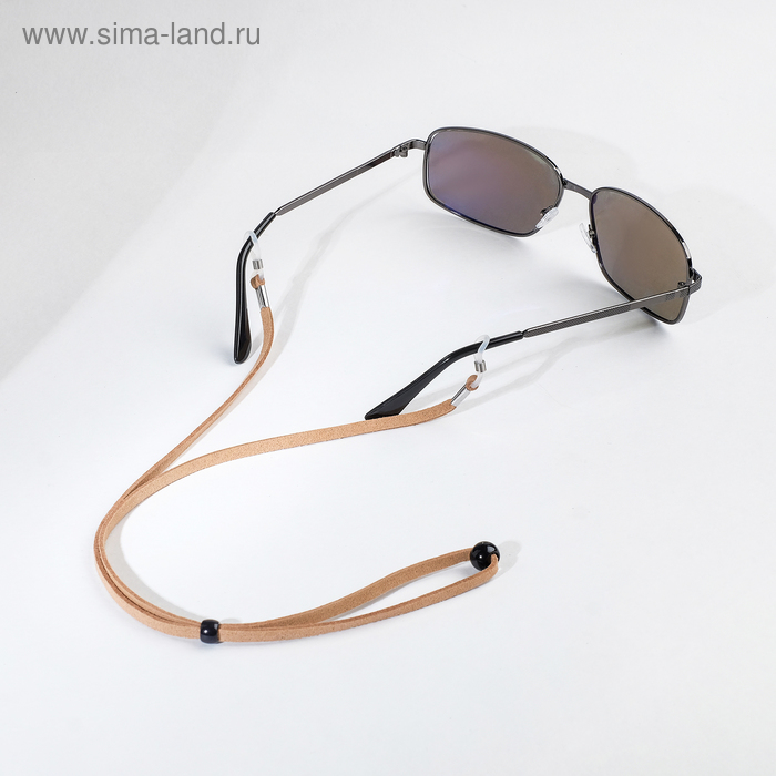 Шнурок для очков «Верёвка» две бусины, коричневый F82798 - Фото 1