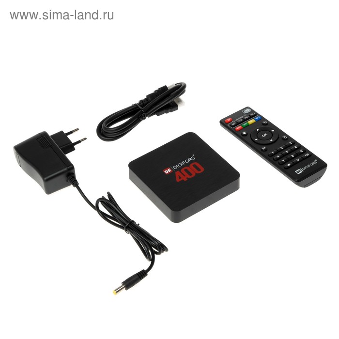 Приставка Смарт ТВ Digifors Smart 400, 2Гб, 16Гб, Android, 4K, Wi-Fi, HDMI, черная - Фото 1