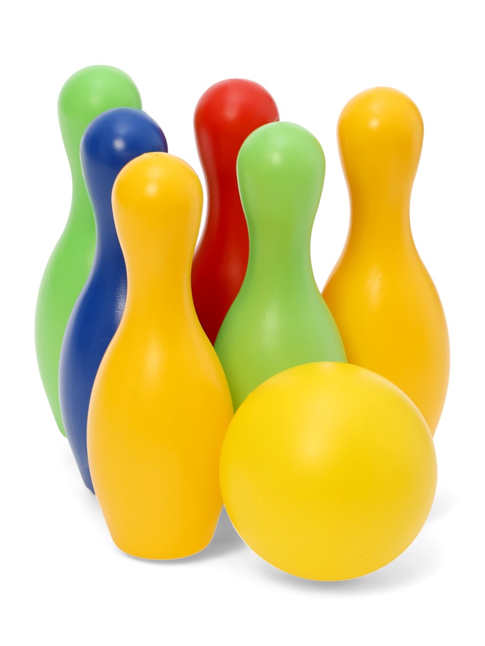 Боулинг детский, набор: 6 кеглей 21×7 см, 1 мяч d=6.5 см - Фото 1