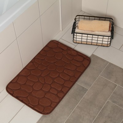 Коврик для ванной Доляна «Галька», 40×60 см, цвет коричневый