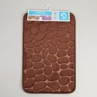 Коврик для ванной и туалета Доляна «Галька», 40×60 см, цвет коричневый - Фото 5