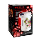 Термопот KELLI KL-1310, 1100 Вт, 4.5 л, белый, рисунок цветы - Фото 6