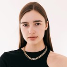 Колье «Цепь голден» плоская, цвет глянцевое золото, 45 см - Фото 4