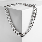 Колье «Цепь голден» плоская, цвет глянцевое серебро, 45 см - Фото 3