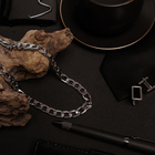 Колье «Цепь голден» плоская, цвет глянцевое серебро, 45 см - Фото 5