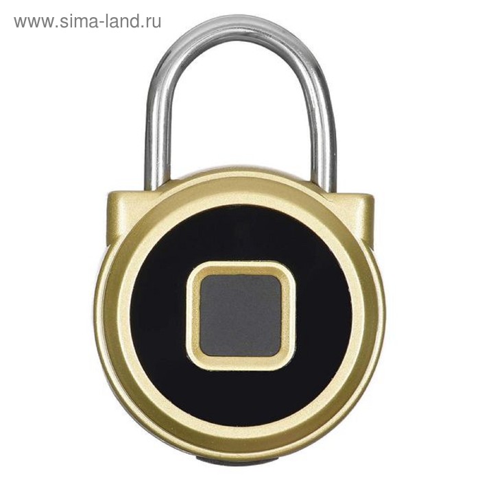 Умный замок Digma SmartLock R1, навесной, разбл.отпеч.пальца, 100мАч, золотистый (SLR1) - Фото 1