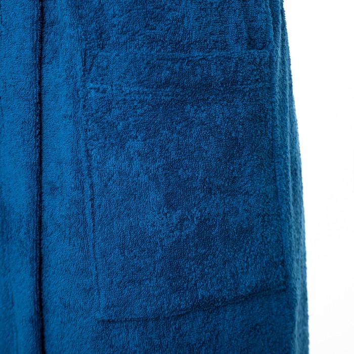 Халат махровый мужской «Глава семьи», размер 52-54, цвет синий - фото 1910020652