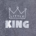 Халат махровый детский Этель Little king, размер 34 (122-128 см), серый - Фото 2