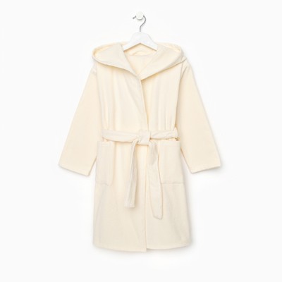 Халат махровый детский Этель Follow me, размер 32 (110-116 см), бежевый
