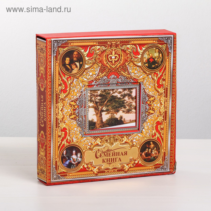 Родословная книга с рамкой под фото «Семейная книга», 50 листов, 21.5×23.7 см - Фото 1
