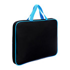 Папка с ручками текстильная А4, Calligrata "Офис, 350 х 265 х 45 мм, ПМД 2-42, чёрная/ярко-голубая - Фото 2