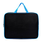 Папка с ручками текстильная А4, Calligrata "Офис, 350 х 265 х 45 мм, ПМД 2-42, чёрная/ярко-голубая - Фото 1