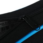 Папка с ручками текстильная А4, 350 х 265 х 45 мм, ПМД 2-42 "Офис", внутренний карман, чёрная/ярко-голубая - фото 6284391