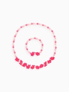 Набор детских украшений Выбражулька «Цветы сирени», 2 предмета: бусы, браслет d=6 см розовый - Фото 1