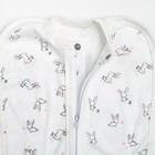 Пеленка-кокон на молнии, зайки цв розовый, рост 68, интерлок - Фото 3