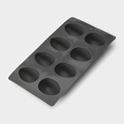 Форма силиконовая для выпечки Доляна «Яйца», 27,5×16,5×3 см, 8 ячеек, 6,3×4,4 см, цвет серый - Фото 3