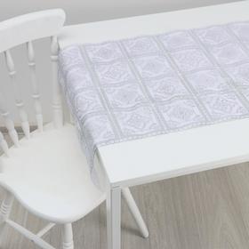 Клеёнка ПВХ «Узор», ширина 50 см, рулон 20 метров, цвет серебро