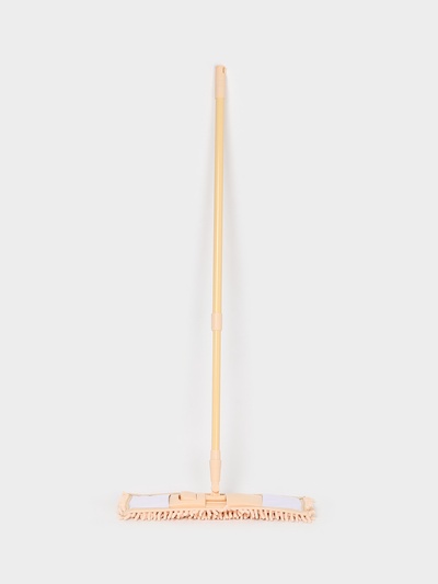 Швабра для мытья пола плоская Доляна, телескопическая ручка, насадка букля, 43×14×124 см