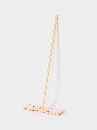 Швабра для мытья пола плоская Доляна, телескопическая ручка, насадка букля, 43×14×124 см