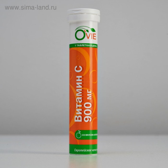 Шипучий витамин C OVIE, 20 таблеток по 900 мг - Фото 1