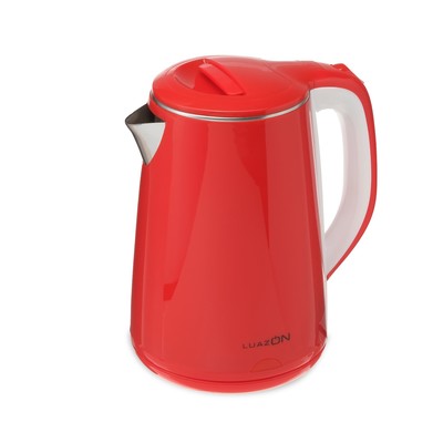 Чайник электрический Luazon LSK-1811, пластик, колба металл, 2.3 л, 2000 Вт, красный