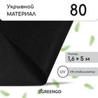 Материал мульчирующий, 5 × 1,6 м, плотность 80 г/м², спанбонд с УФ-стабилизатором, чёрный, Greengo, Эконом 20% - Фото 1