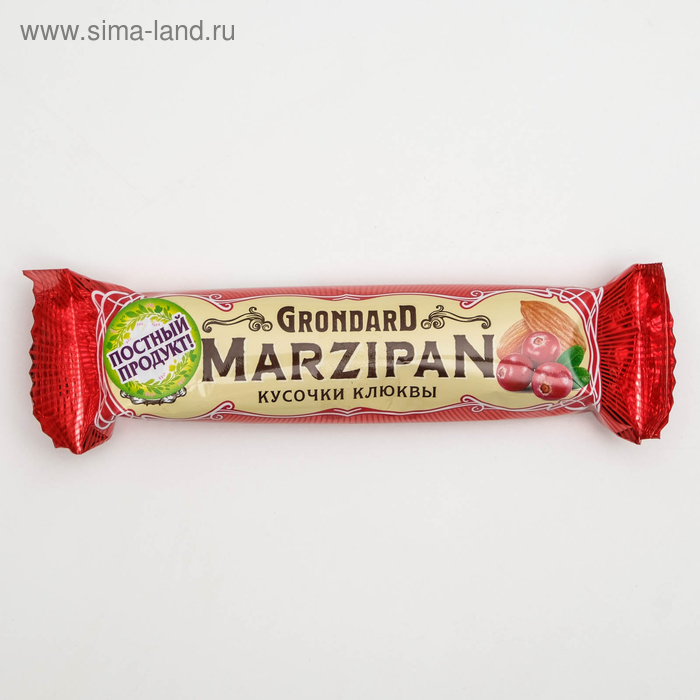 Марципановый батончик GrondarD «Кусочек клюквы», в тёмном шоколаде, 50 г