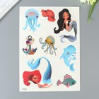 Татуировка на тело цветная "Русалочки" 21х15 см (комплект 3 шт) - фото 21047666