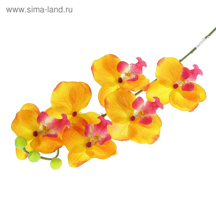 цветы искусственные орхидея 66 см оранжевая - Фото 1