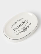 Аксессуары для кухни Доляна «Уют», 4 предмета, дозатор 300 мл, мыльница, подставка для губки, подставка для ложки, белые - Фото 4