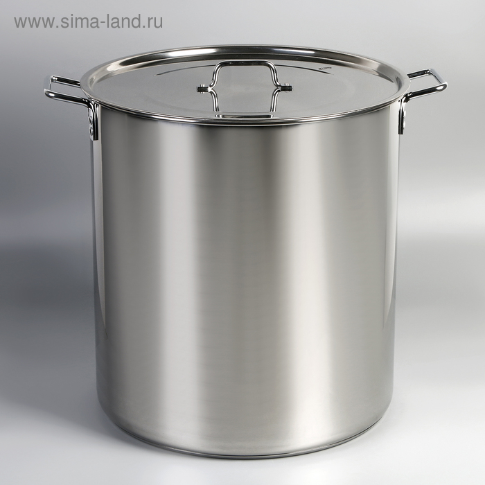 Котёл Катунь «Общепит», 70 л, d=45 см, h=48 см, с крышкой, капсульное дно, индукция, нержавеющая сталь, хромированная - Фото 1