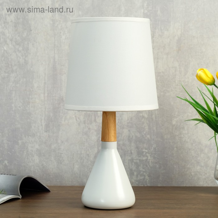 Лампа настольная 320613/1 E14 40 Вт белый 16×16×35 см RISALUX - Фото 1