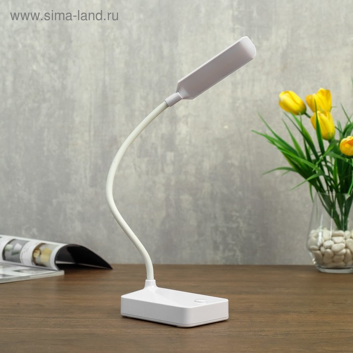 Лампа настольная 79954/1 LED 2Вт USB батарейки 3АА белый 10х7х37 см RISALUX - Фото 1