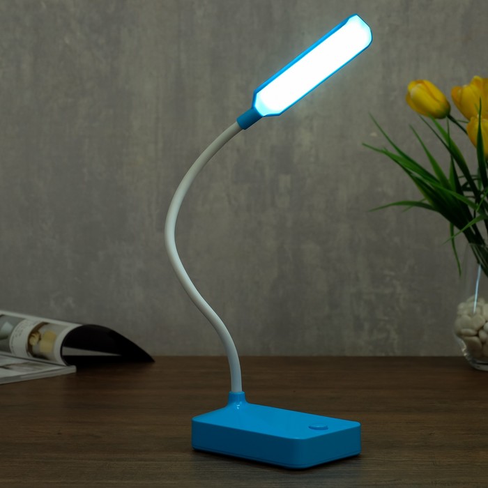 Лампа настольная 79955/1 LED 2Вт USB батарейки 3АА синий 10х7х37 см RISALUX - фото 1907089825