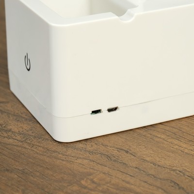 Лампа настольная RISALUX 85302/1, сенсорная, 18хLED, 3 Вт, диммер, USB, AKB, белая, 10×10.5×43 см