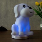 Фигурка светящаяся RISALUX «Собачка», от USB LED-ночник, RGB, батарейки 3×AAA, белый, 13×15xx20 см - фото 38677778