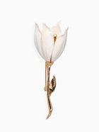Брошь «Цветок» лилия, белая в золоте - Фото 1