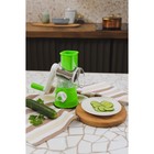 Овощерезка барабанная механическая Доляна Mandoline Slicer, 3 насадки, зелёная - Фото 4